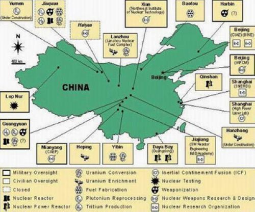 圖為解放軍二炮防空導彈旅分佈示意圖。