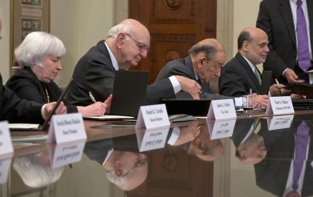 日前，聯儲局百年大慶，聯儲局前任、現任、後任主席四人聚首一堂。